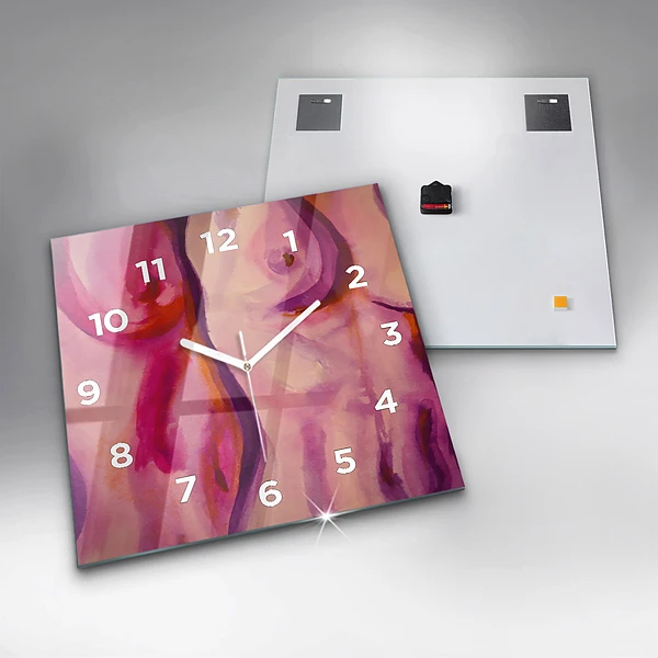 Wanduhr modern quadratisch Malerei Frauen