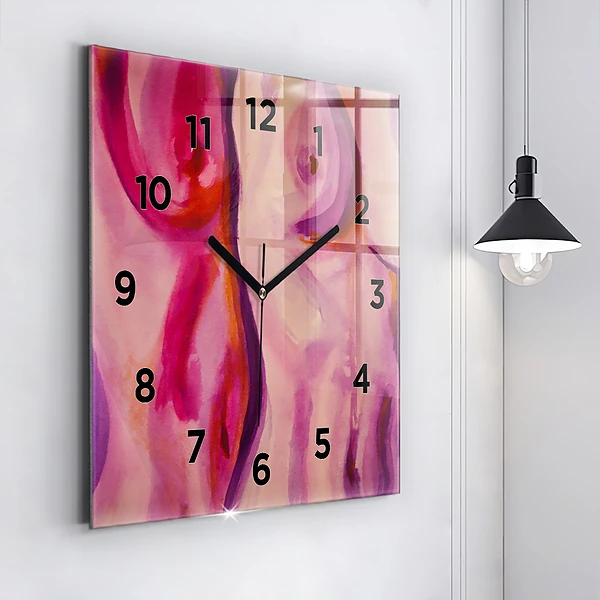 Wanduhr modern quadratisch Malerei Frauen
