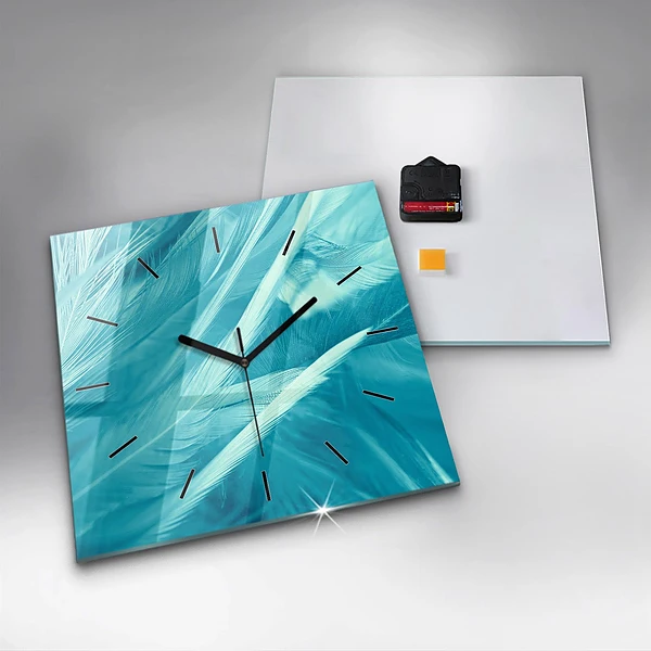 Wanduhr modern quadratisch Grüner türkisfarbener Jahrgang