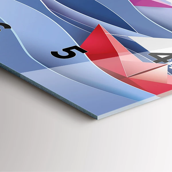 Wanduhr quadratisch Origami bunte Segelboote