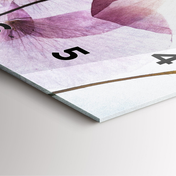 Wanduhr modern quadratisch Trockene Mohnblumen