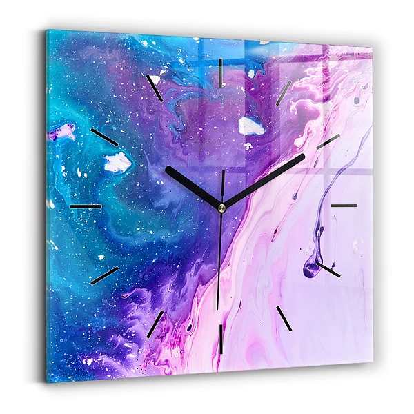 Wanduhr quadratisch mit motiv Bunter Hintergrund
