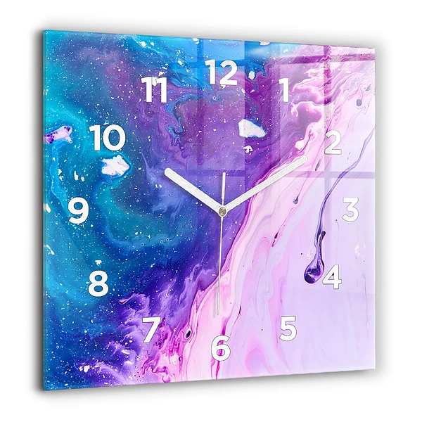 Wanduhr quadratisch mit motiv Bunter Hintergrund