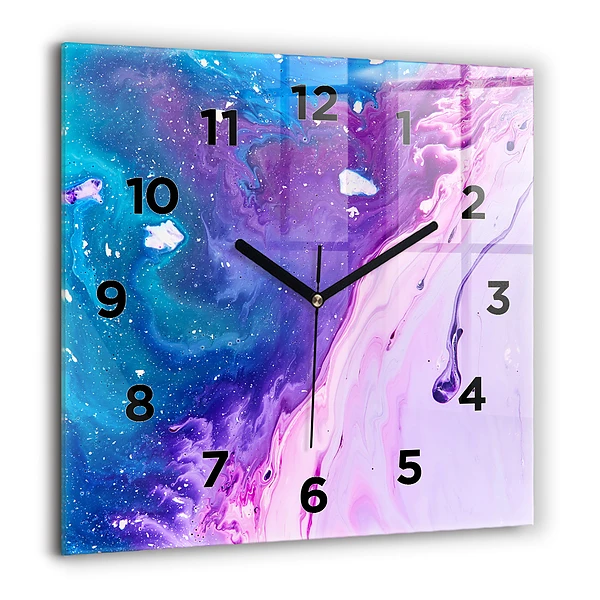 Wanduhr quadratisch mit motiv Bunter Hintergrund