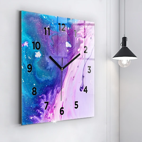 Wanduhr quadratisch mit motiv Bunter Hintergrund