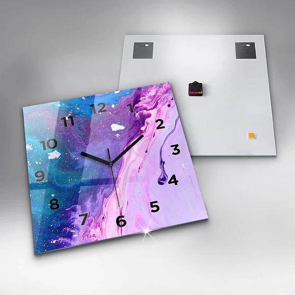 Wanduhr quadratisch mit motiv Bunter Hintergrund