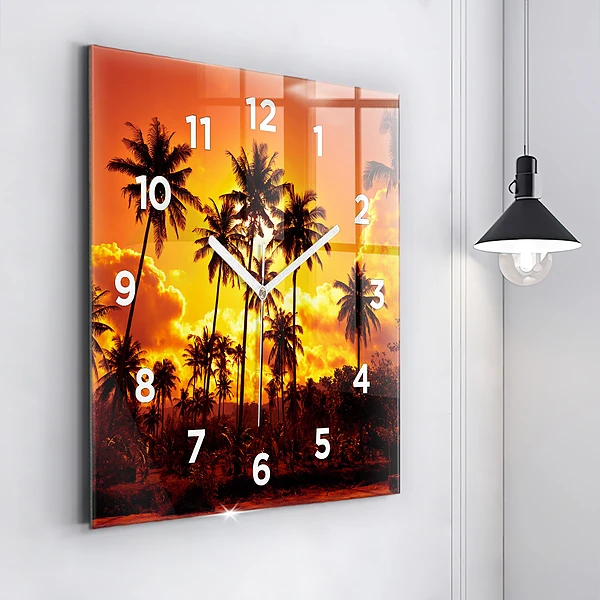 Wanduhr quadratisch Thailand Strand Klong Prao