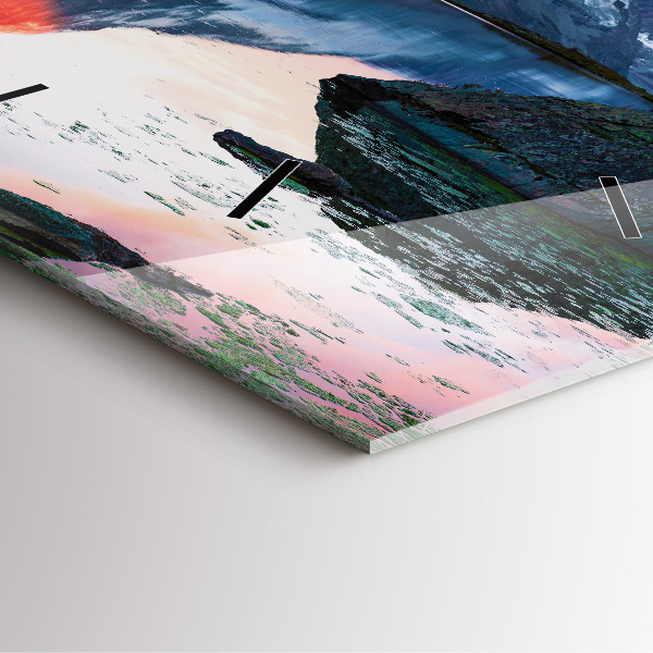 Wanduhr quadratisch mit motiv Stellisee Matterhorn