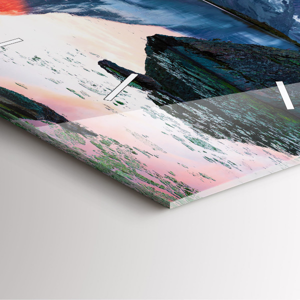 Wanduhr quadratisch mit motiv Stellisee Matterhorn