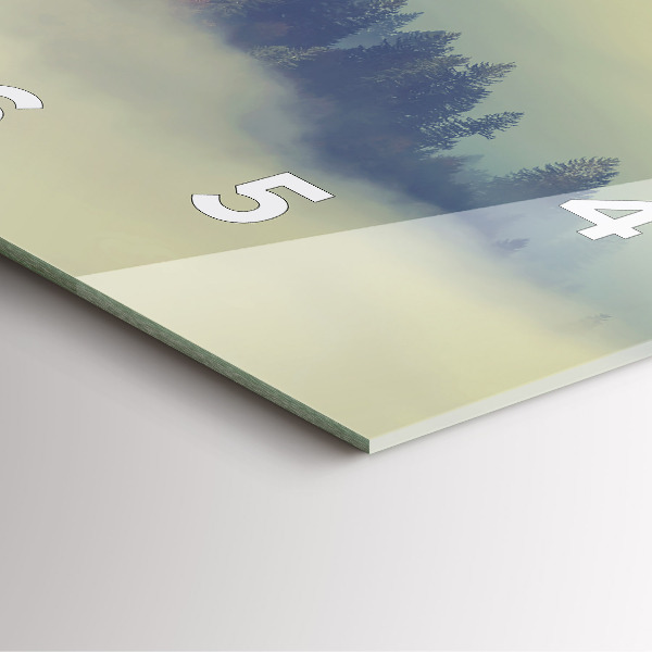 Wanduhr quadratisch Nebliger Wald Adler