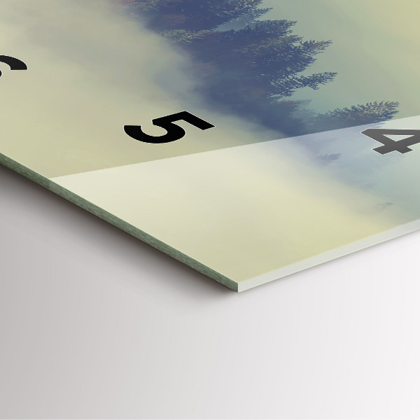 Wanduhr quadratisch Nebliger Wald Adler