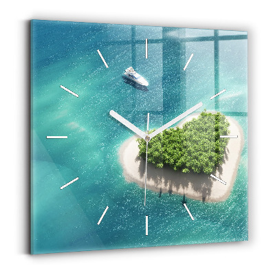 Wanduhr modern quadratisch Herzinsel