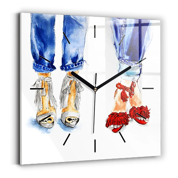Wanduhr quadratisch Frauen-Nadeln