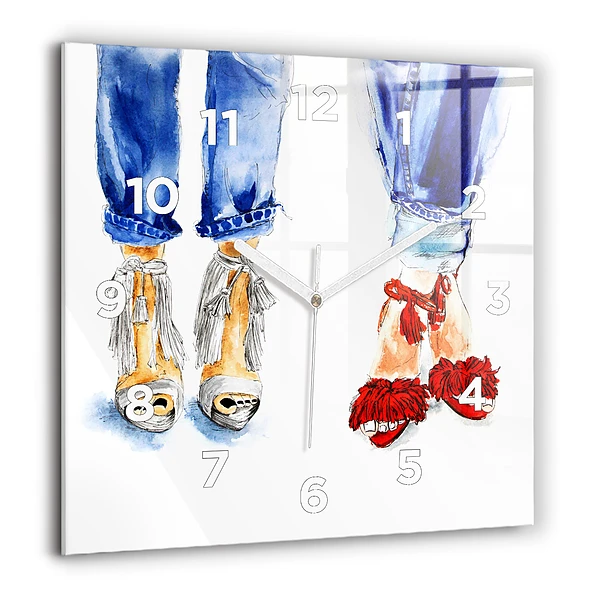 Wanduhr quadratisch Frauen-Nadeln