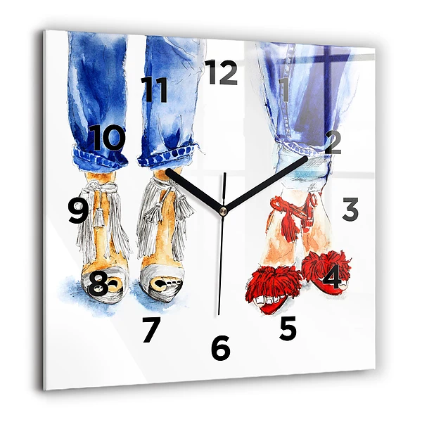 Wanduhr quadratisch Frauen-Nadeln