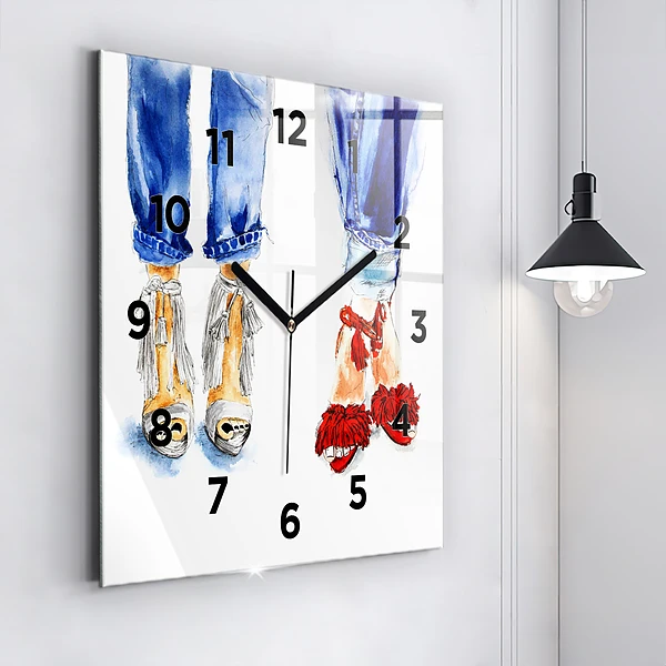 Wanduhr quadratisch Frauen-Nadeln
