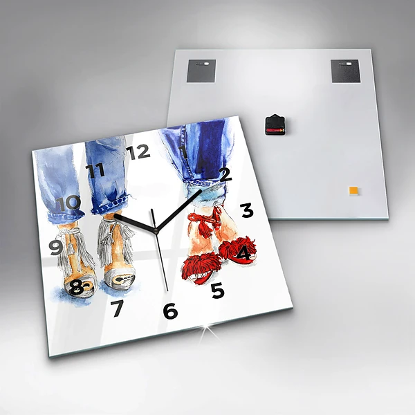 Wanduhr quadratisch Frauen-Nadeln