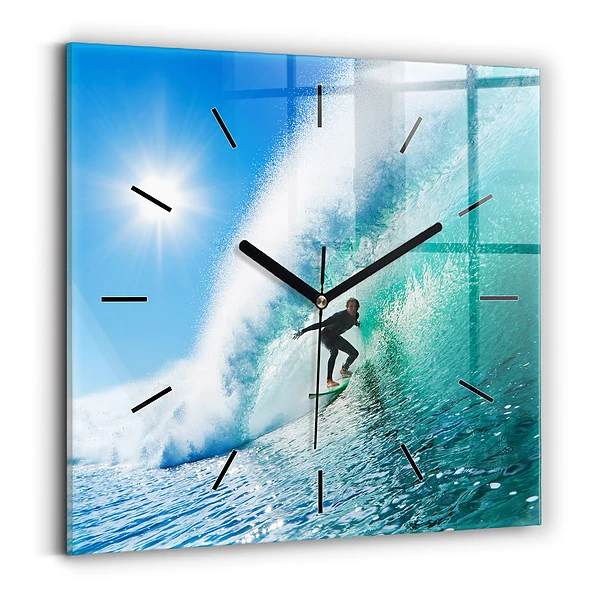 Wanduhr modern quadratisch Surfen auf Hawaii
