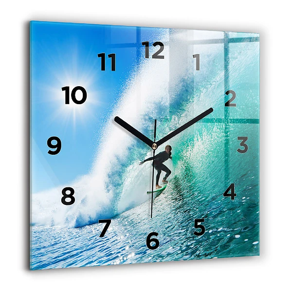 Wanduhr modern quadratisch Surfen auf Hawaii