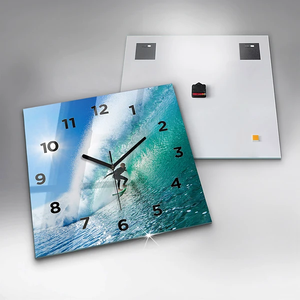 Wanduhr modern quadratisch Surfen auf Hawaii