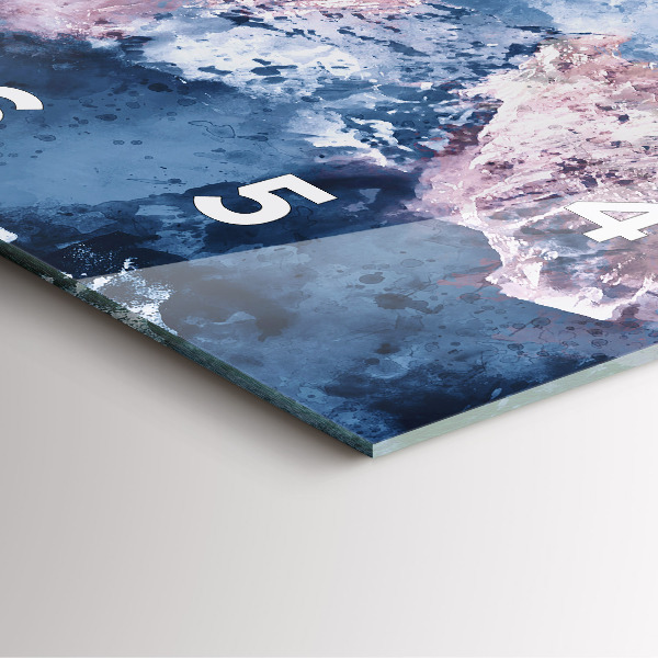 Wanduhr modern quadratisch Abstrakte Bergketten