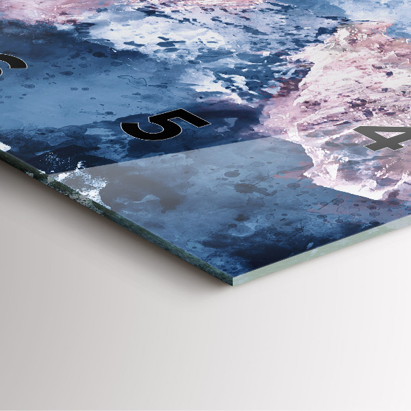 Wanduhr modern quadratisch Abstrakte Bergketten