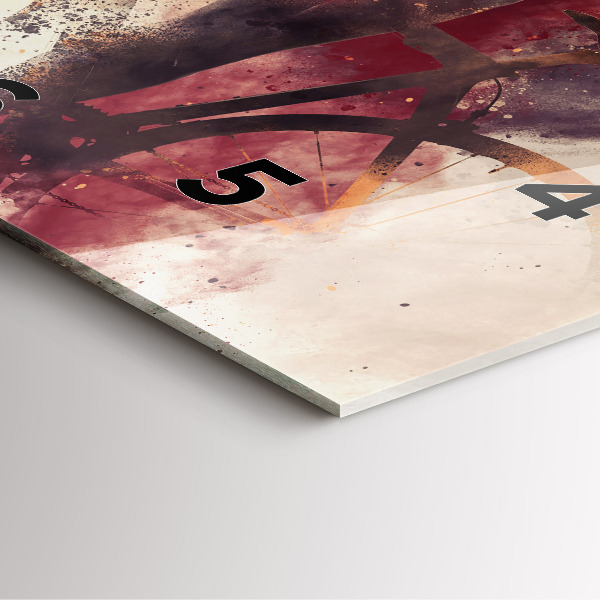 Wanduhr modern quadratisch Frau und Fahrrad