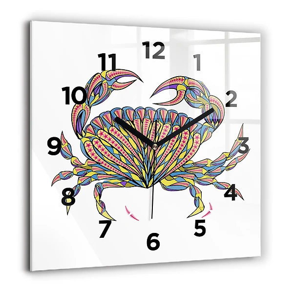 Wanduhr quadratisch mit motiv Ethnische Krabbe