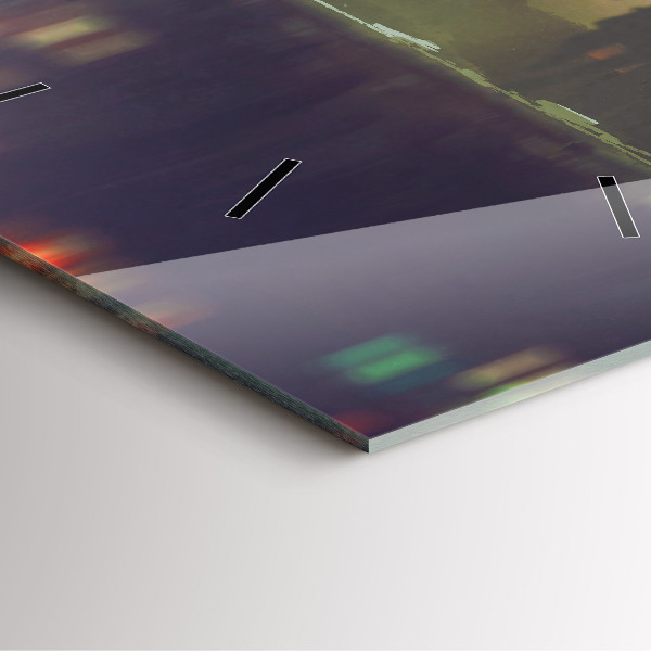 Wanduhr modern quadratisch Menschen mit Regenschirmen