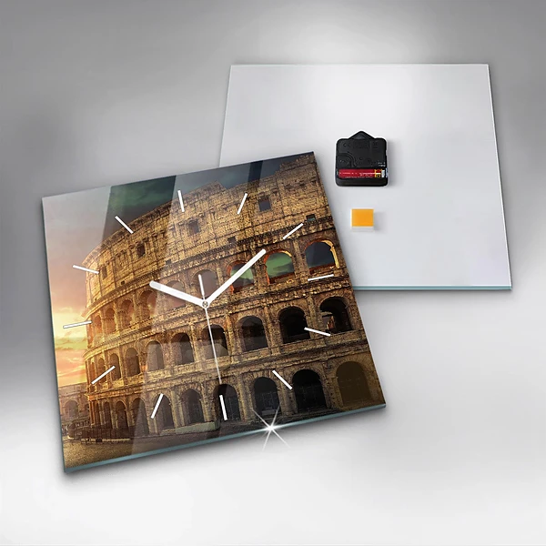 Wanduhr quadratisch mit motiv Römisches Kolosseum