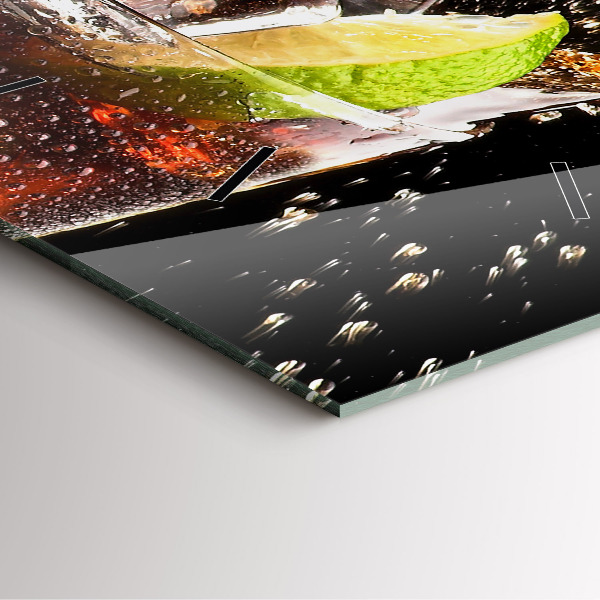 Wanduhr quadratisch Getränk auf dem Eis