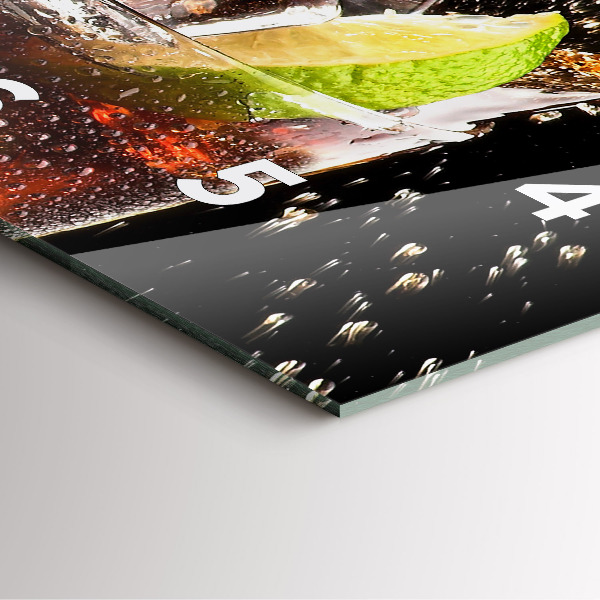 Wanduhr quadratisch Getränk auf dem Eis