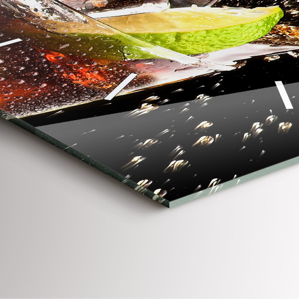 Wanduhr quadratisch Getränk auf dem Eis