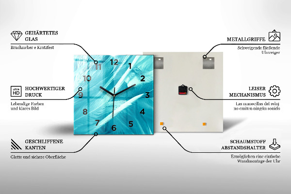 Wanduhr quadratisch Getränk auf dem Eis