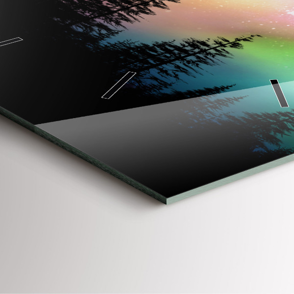 Wanduhr modern quadratisch Aurora Borealis