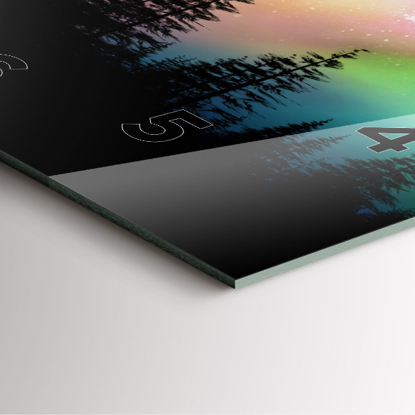 Wanduhr modern quadratisch Aurora Borealis