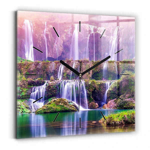 Wanduhr quadratisch Jiulong-Wasserfall China