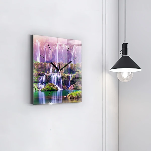 Wanduhr quadratisch Jiulong-Wasserfall China