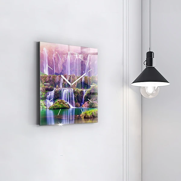 Wanduhr quadratisch Jiulong-Wasserfall China