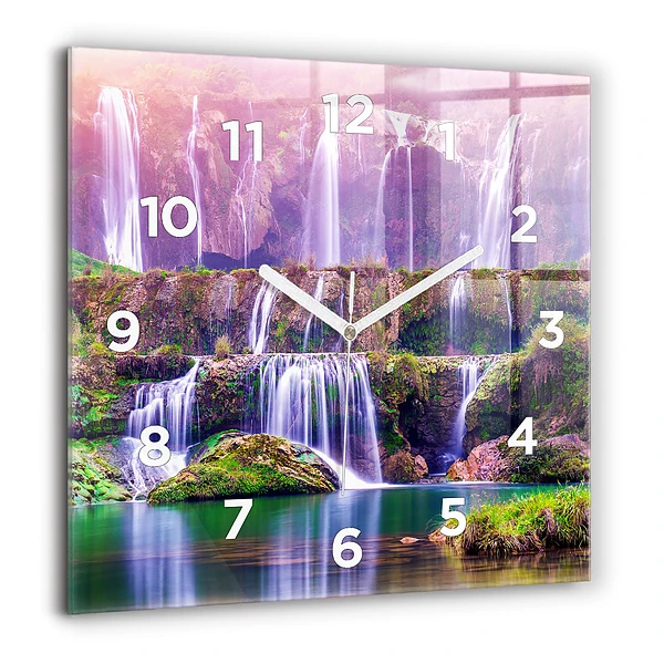 Wanduhr quadratisch Jiulong-Wasserfall China