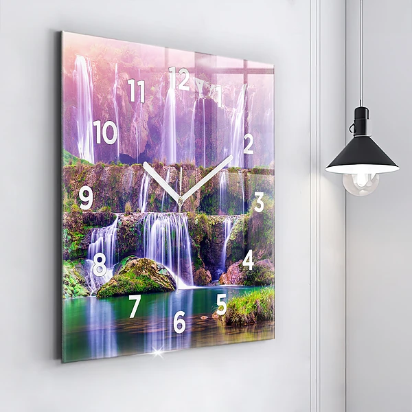 Wanduhr quadratisch Jiulong-Wasserfall China