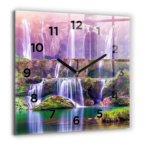 Wanduhr quadratisch Jiulong-Wasserfall China