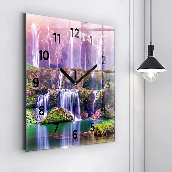 Wanduhr quadratisch Jiulong-Wasserfall China