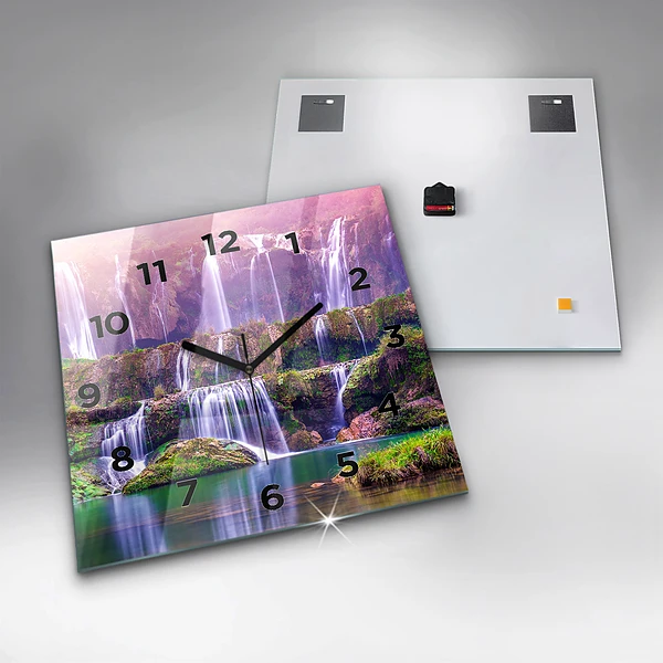 Wanduhr quadratisch Jiulong-Wasserfall China