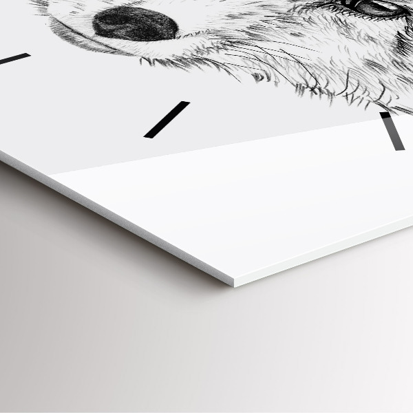 Wanduhr quadratisch Vektor-Fuchs-Kopf