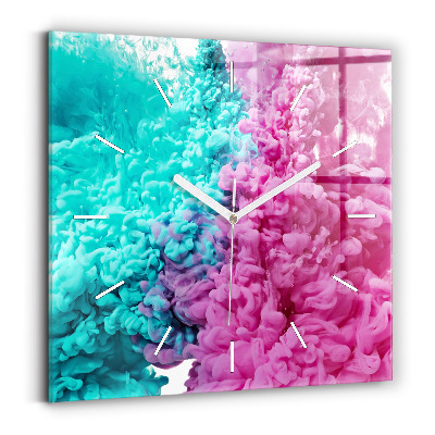 Wanduhr modern quadratisch Moderne Kunst - Flecken