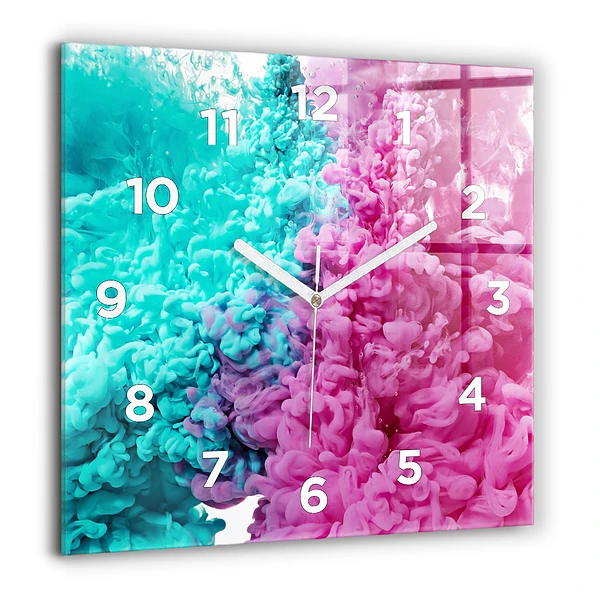 Wanduhr modern quadratisch Moderne Kunst - Flecken