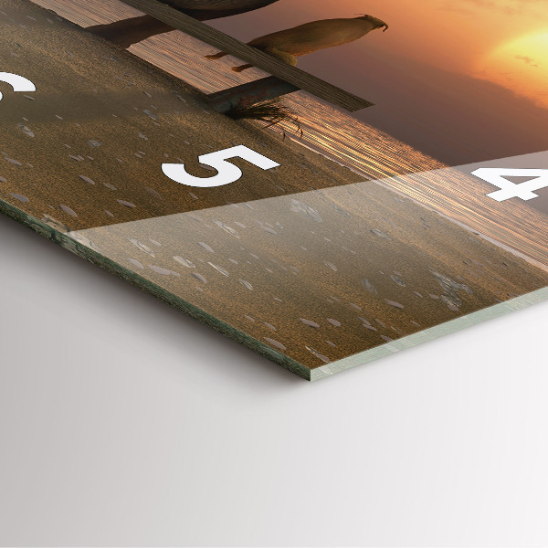 Wanduhr quadratisch mit motiv Tiere im Sonnenuntergang