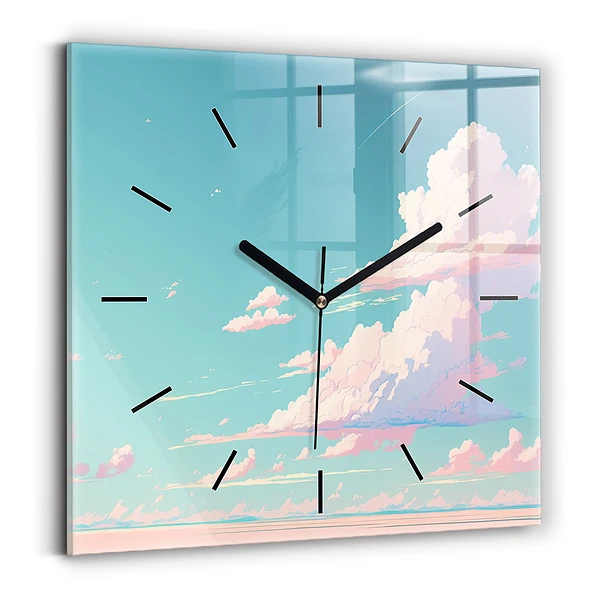 Wanduhr quadratisch mit motiv Pastellfarbener Himmel