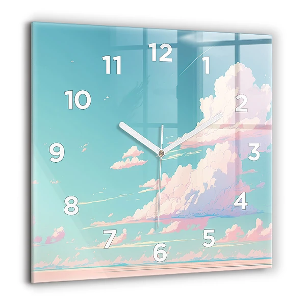 Wanduhr quadratisch mit motiv Pastellfarbener Himmel